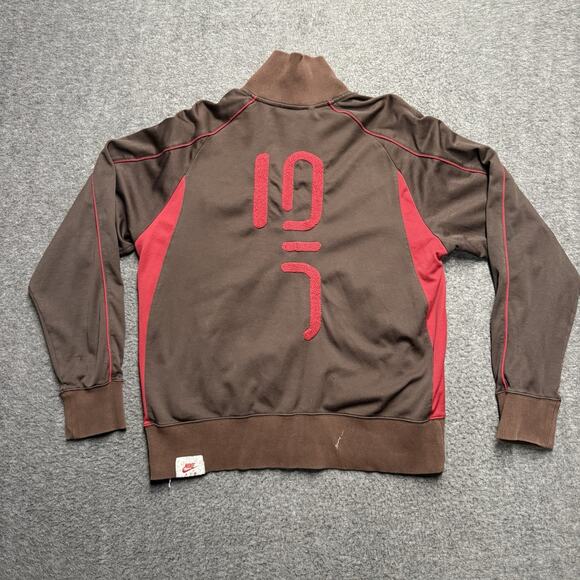 Vintage Nike Air Max 360 Full Zip Track Jacket Mens XL Brown/Crimson Red - Picture 6 of 11